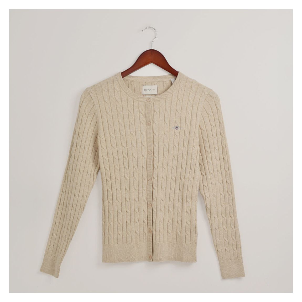 Beige Ribbed Knit Top main product photo