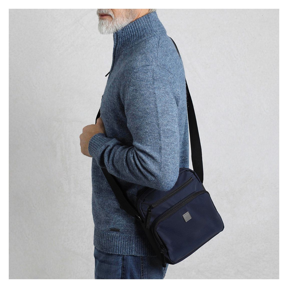 Navy Crowley Commuter Crossbody Bag main product photo