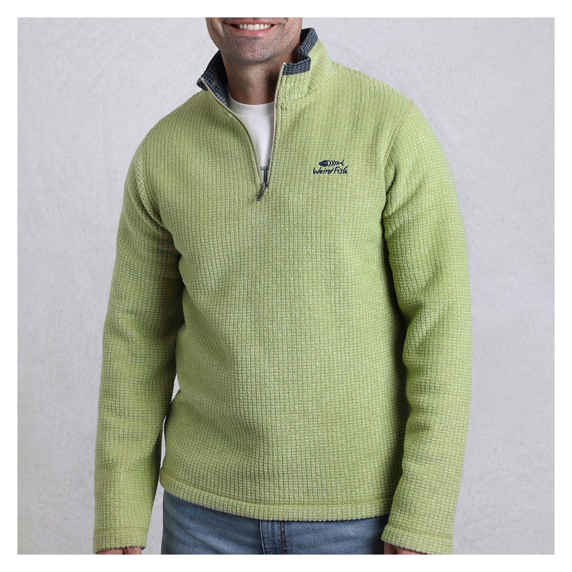 Green Newark 1/4 Zip Grid Fleece main product photo