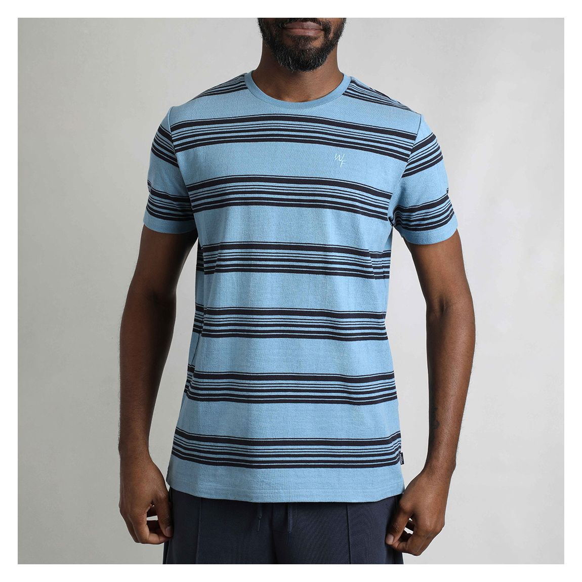 Xavier Stripe Crepe Tee main product photo