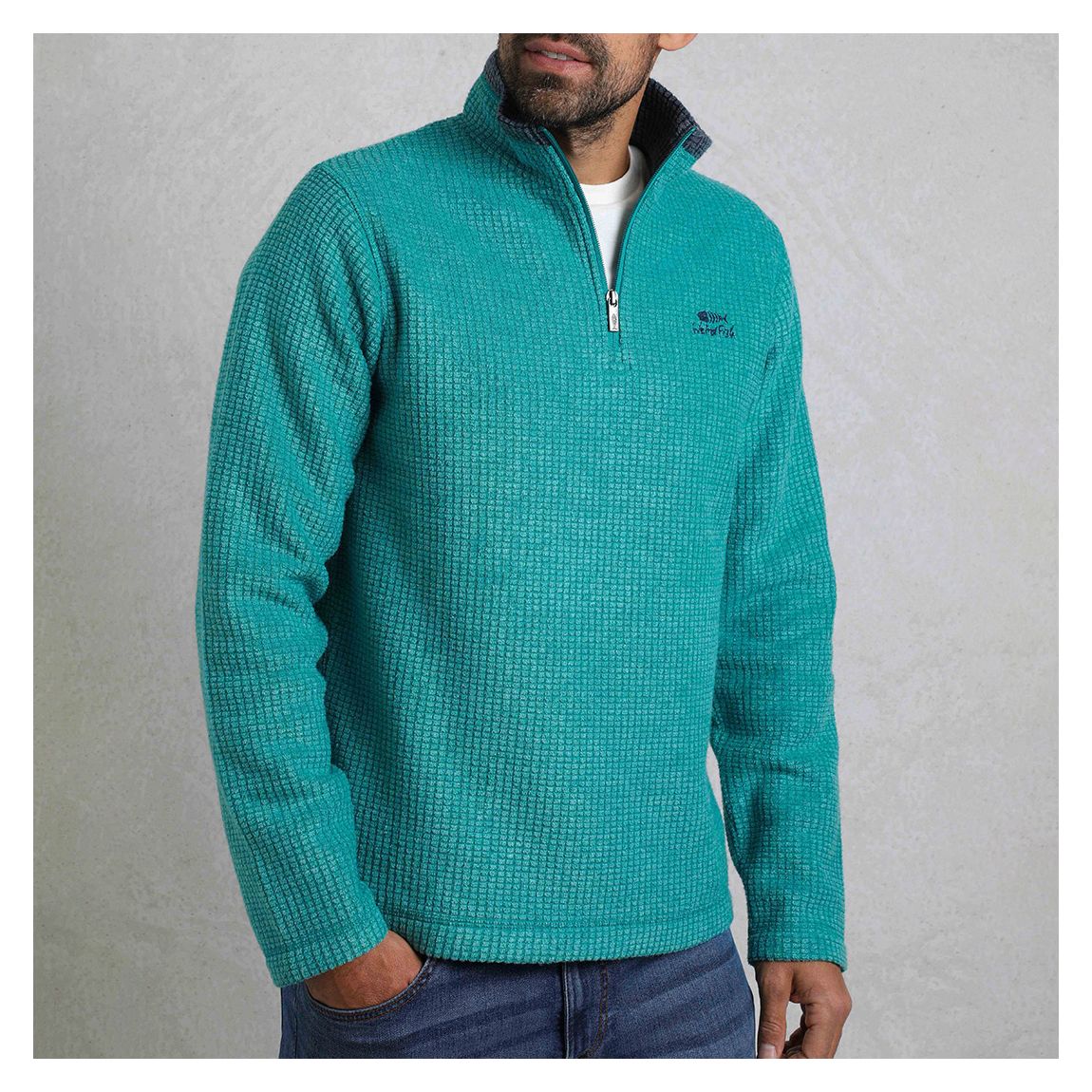 Blue Newark 1/4 Zip Grid Fleece main product photo