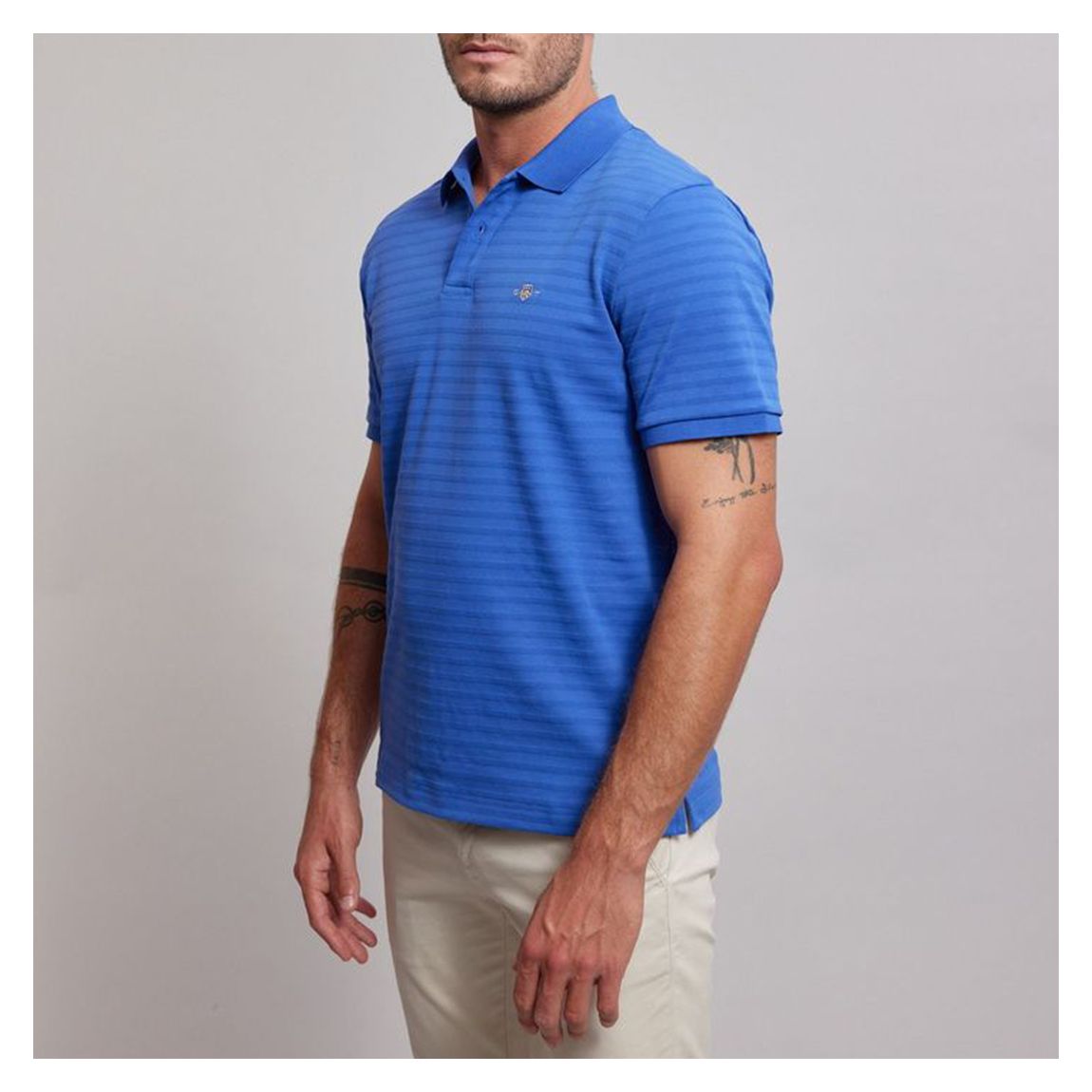 Blue Textured Polo Shirt main product photo