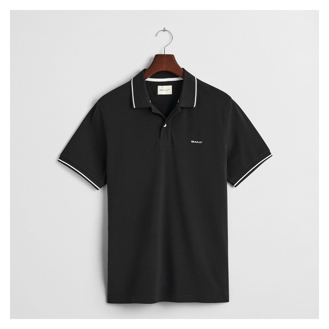 Black Tipping Pique Polo Shirt main product photo