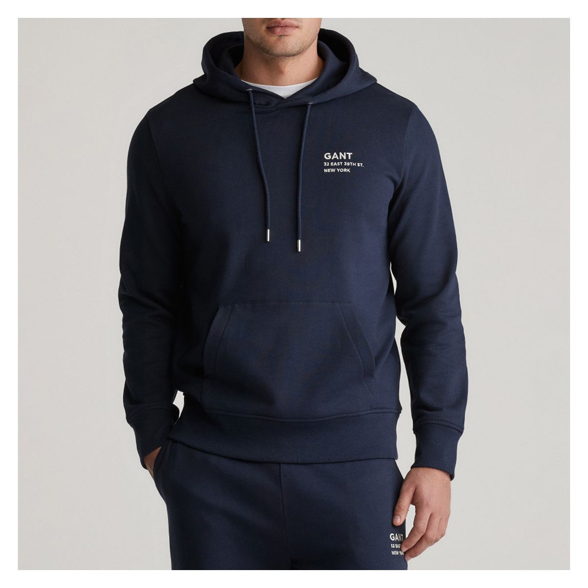 Navy Logo Print Hooded Sweater main product photo