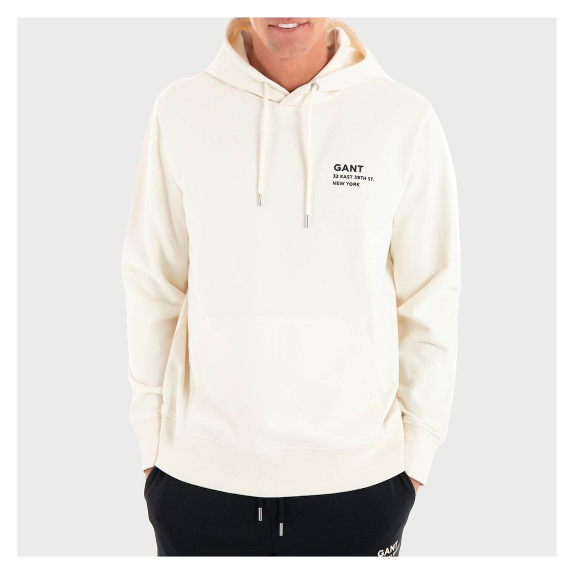 Cream Logo Print Hooded Sweater main product photo