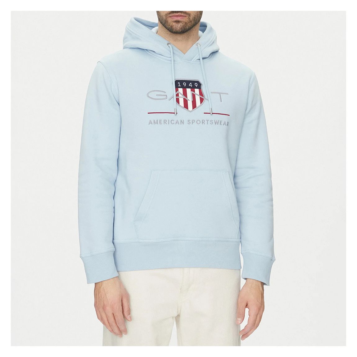 Baby Blue Logo Print Hooded Sweater main product photo