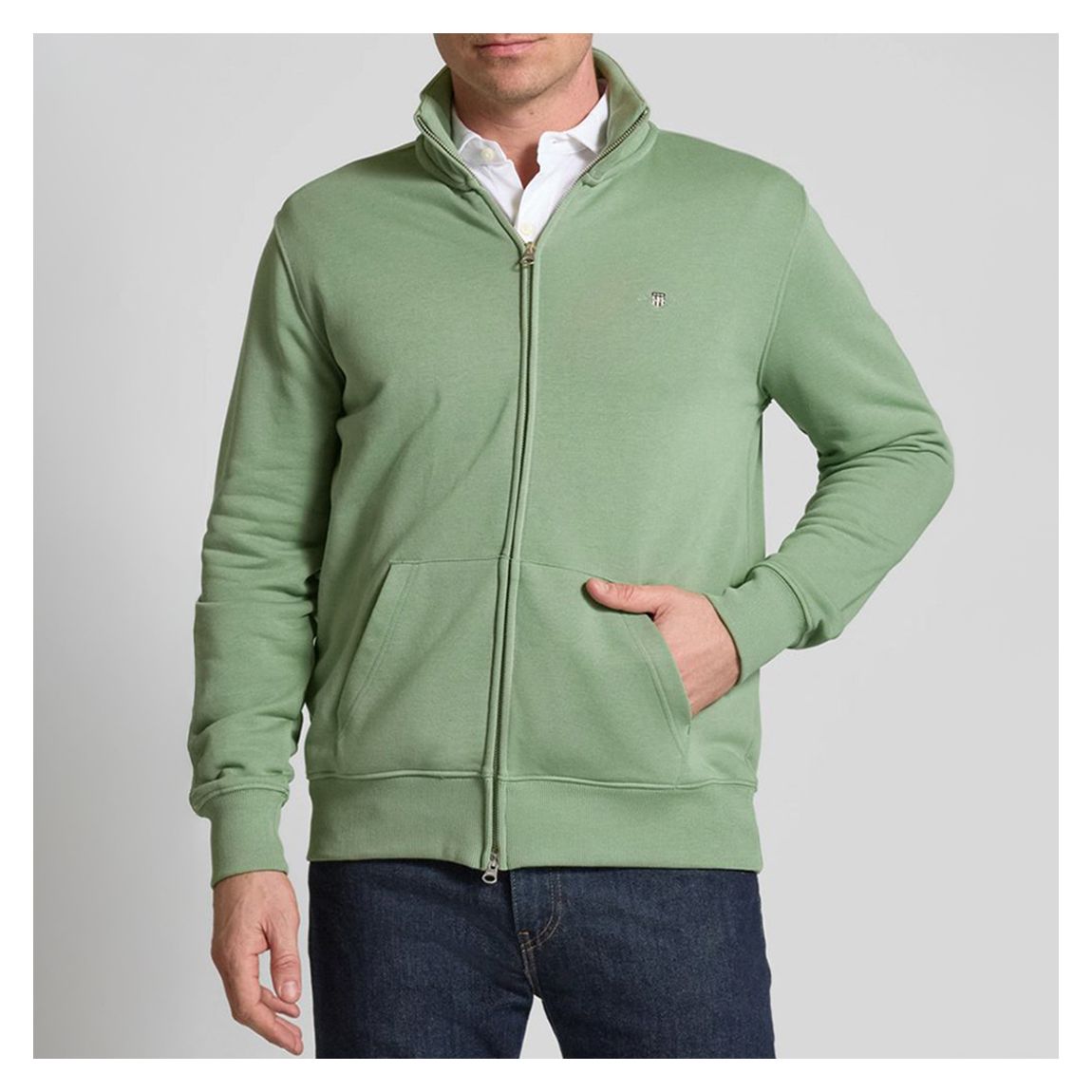 Green Shield Zip Sweater main product photo