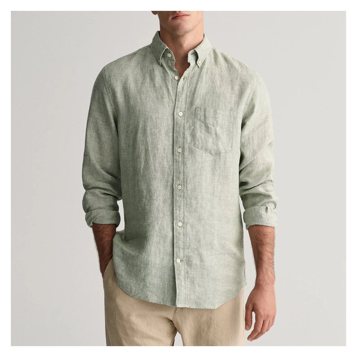 Khaki Linen Shirt main product photo