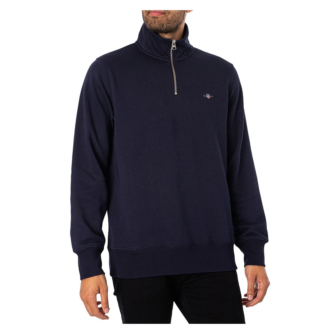 Navy Textured Half Zip Sweater main product photo