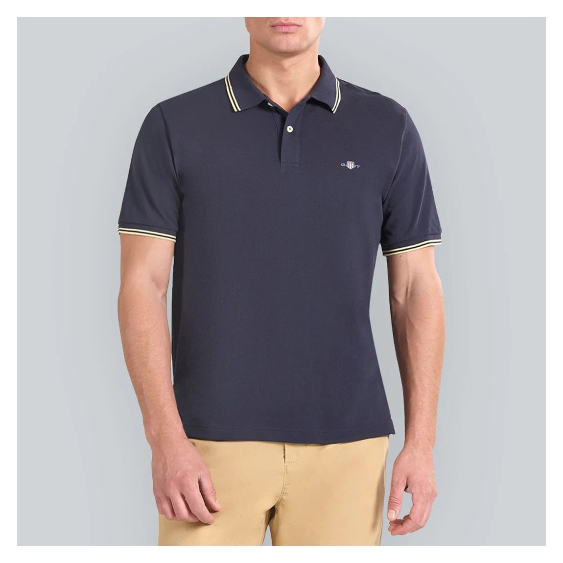Navy Trim Detail Polo Shirt main product photo