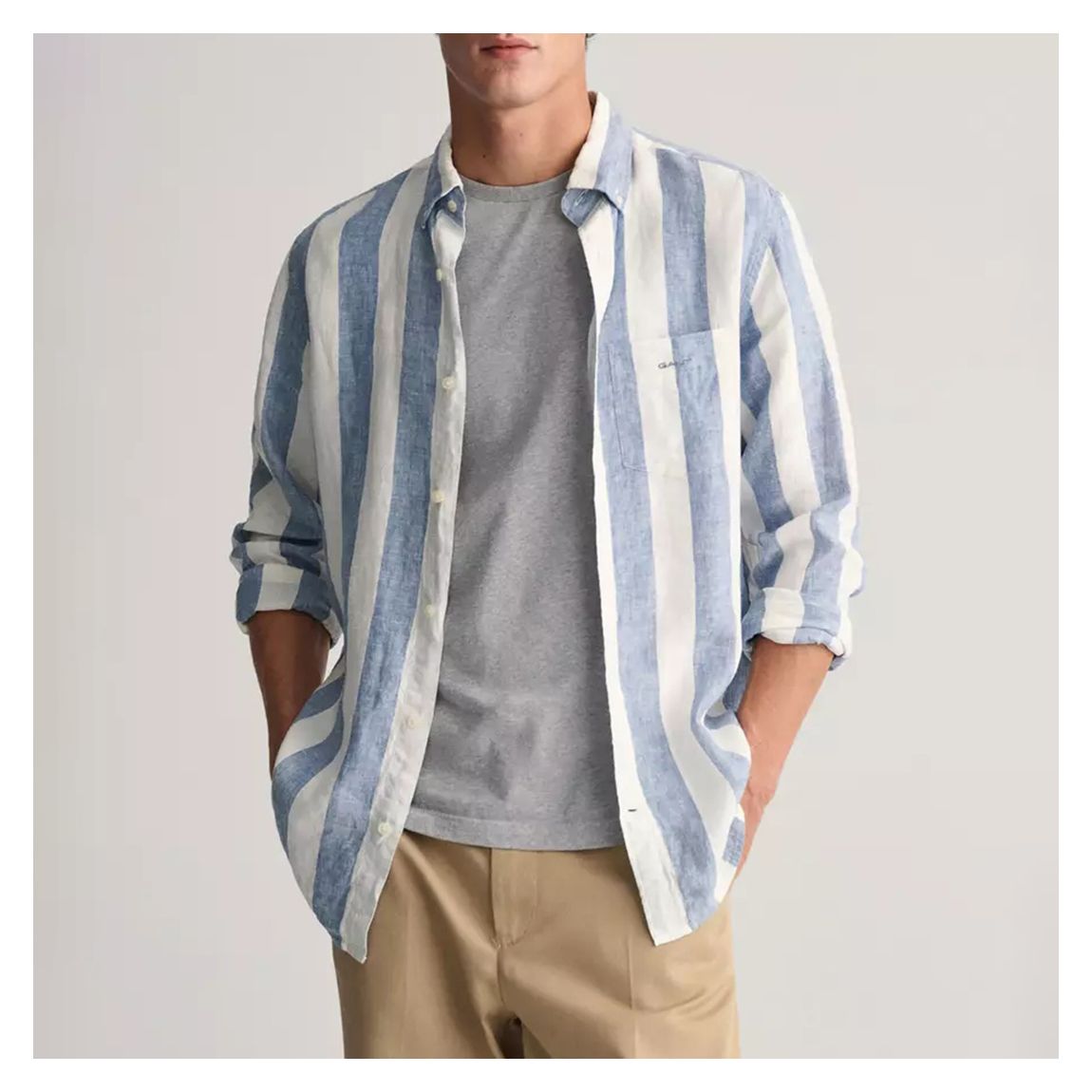 Baby Blue Stripe Oxford Shirt main product photo