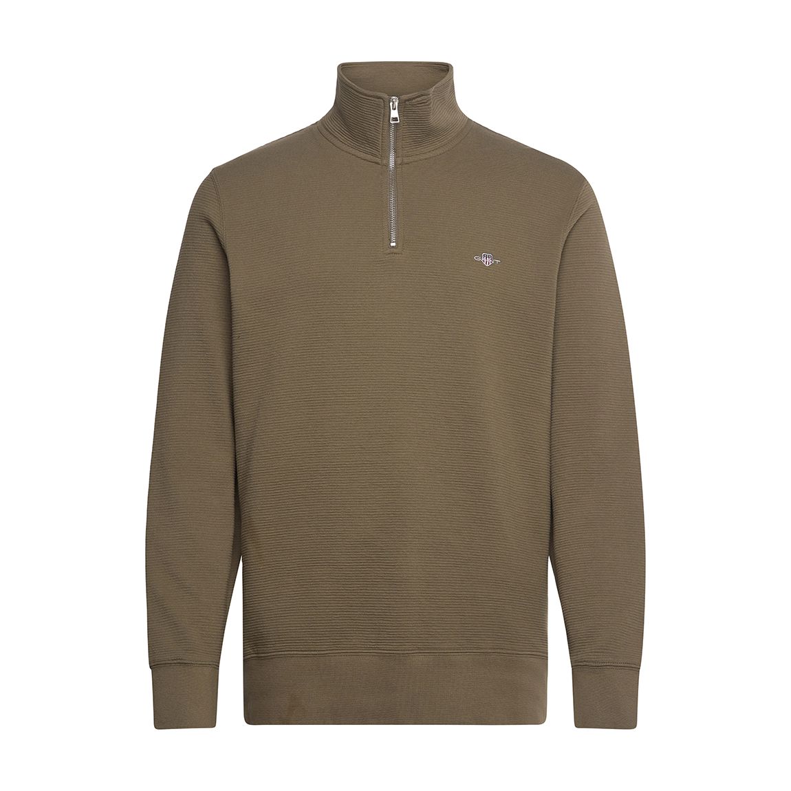Khaki Textured Half Zip Sweater main product photo
