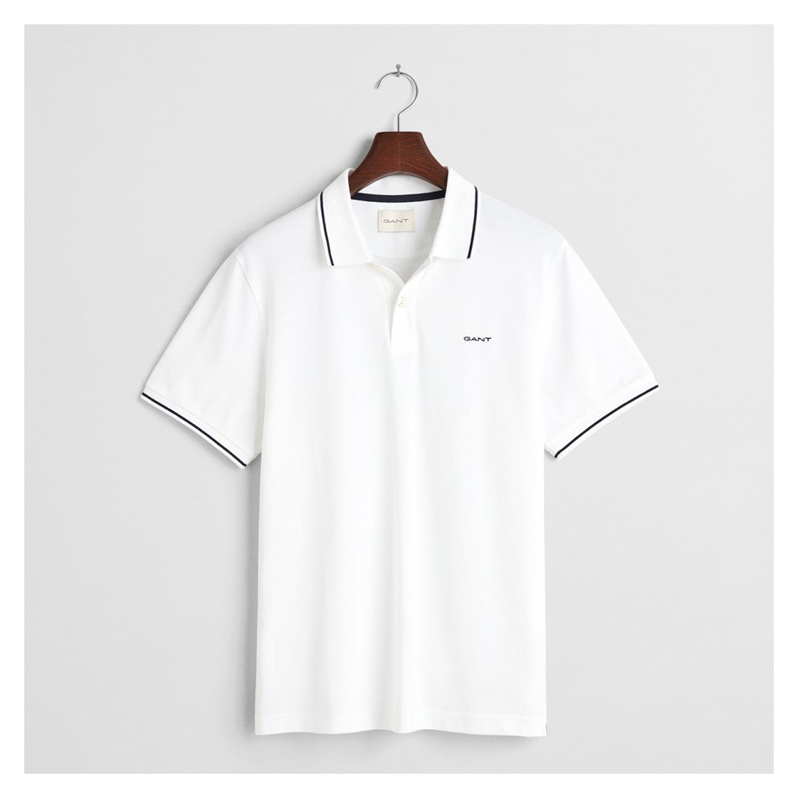 White Tipping Pique Polo Shirt main product photo
