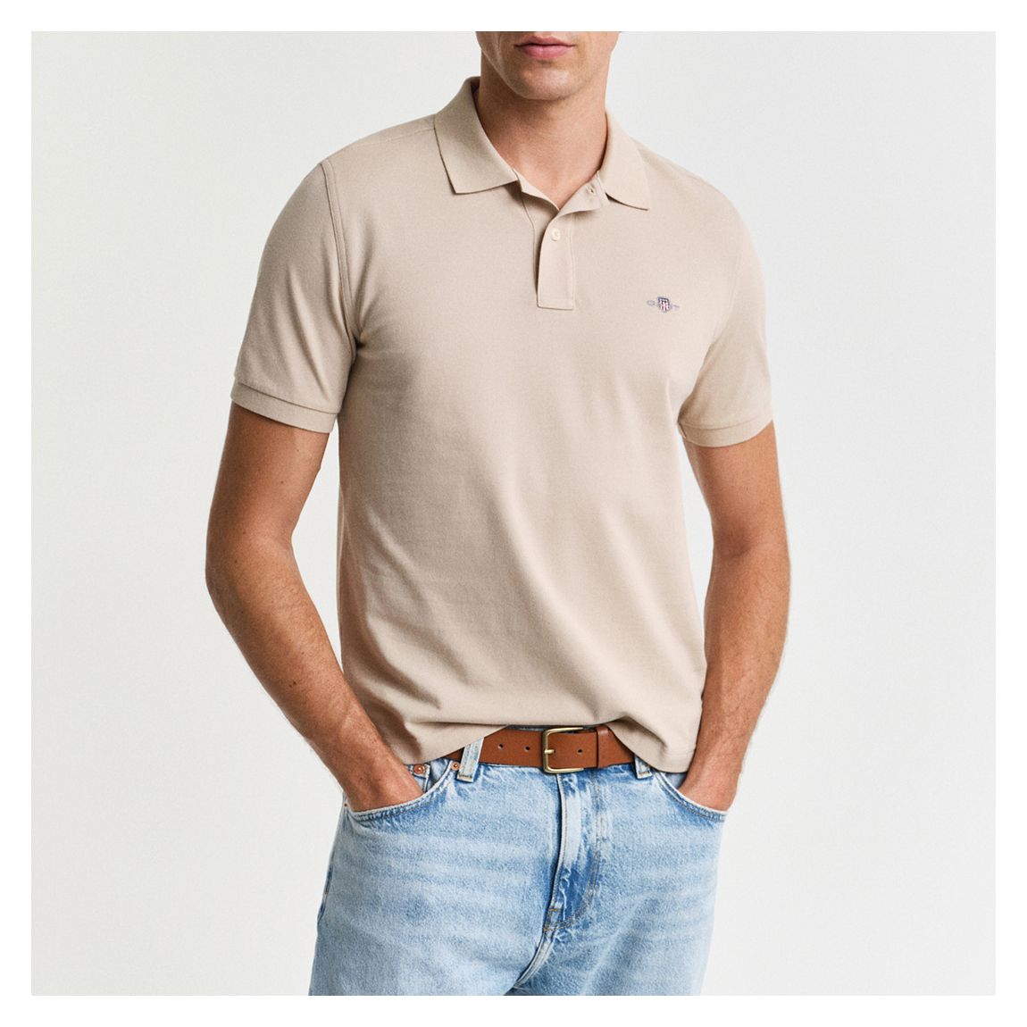 Beige Shield Polo Shirt main product photo