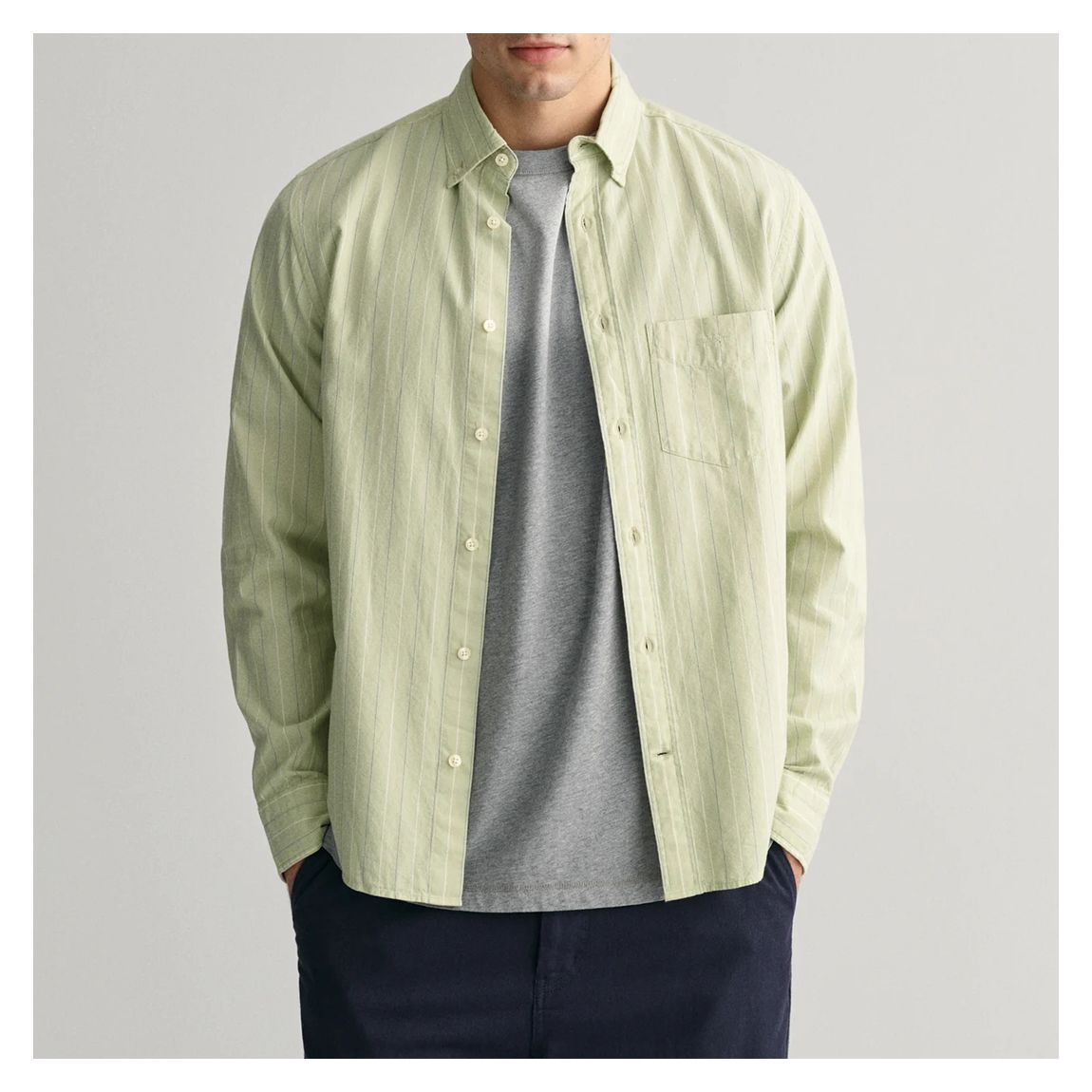 Green Oxford Stripe Shirt main product photo