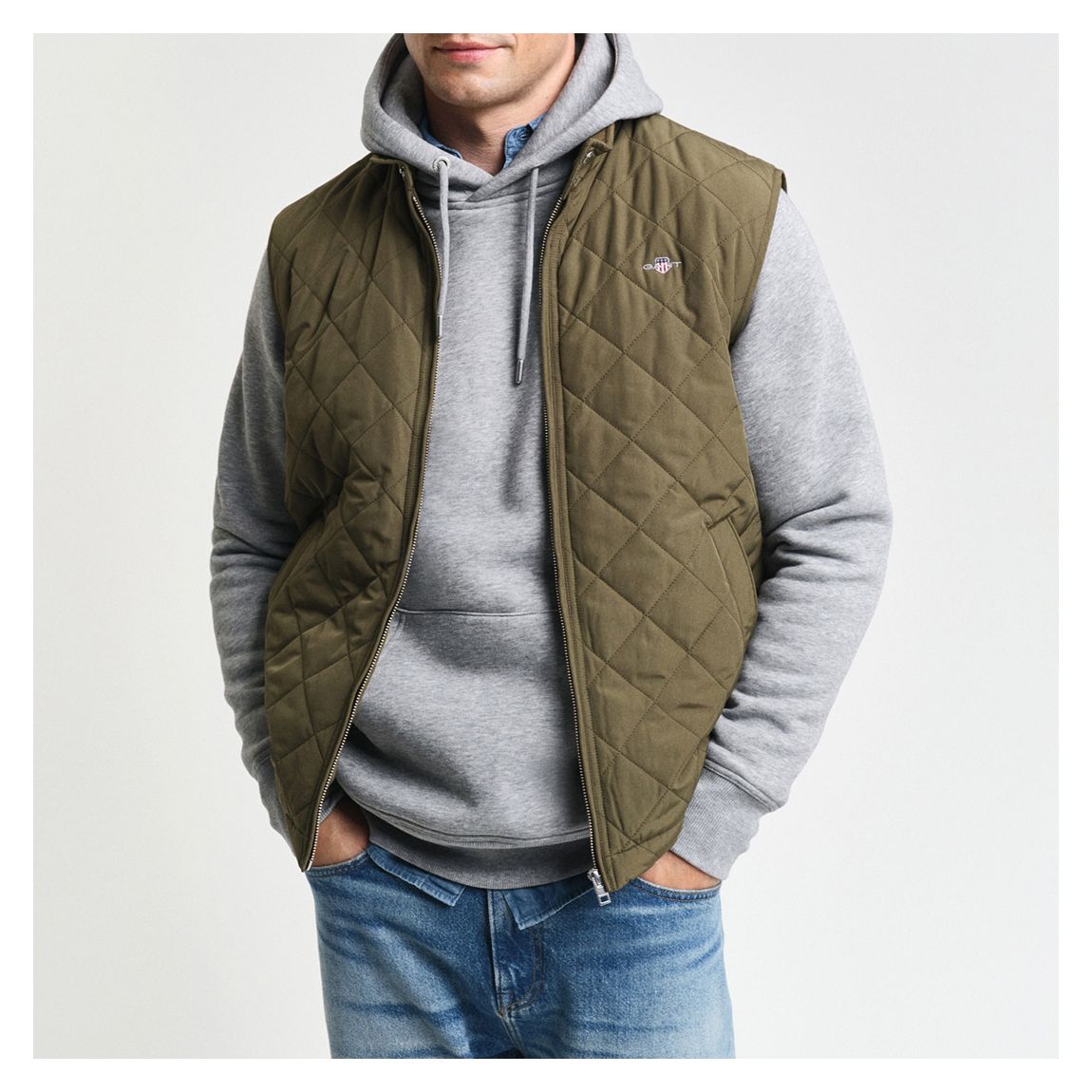 Khaki Quilted Gilet main product photo