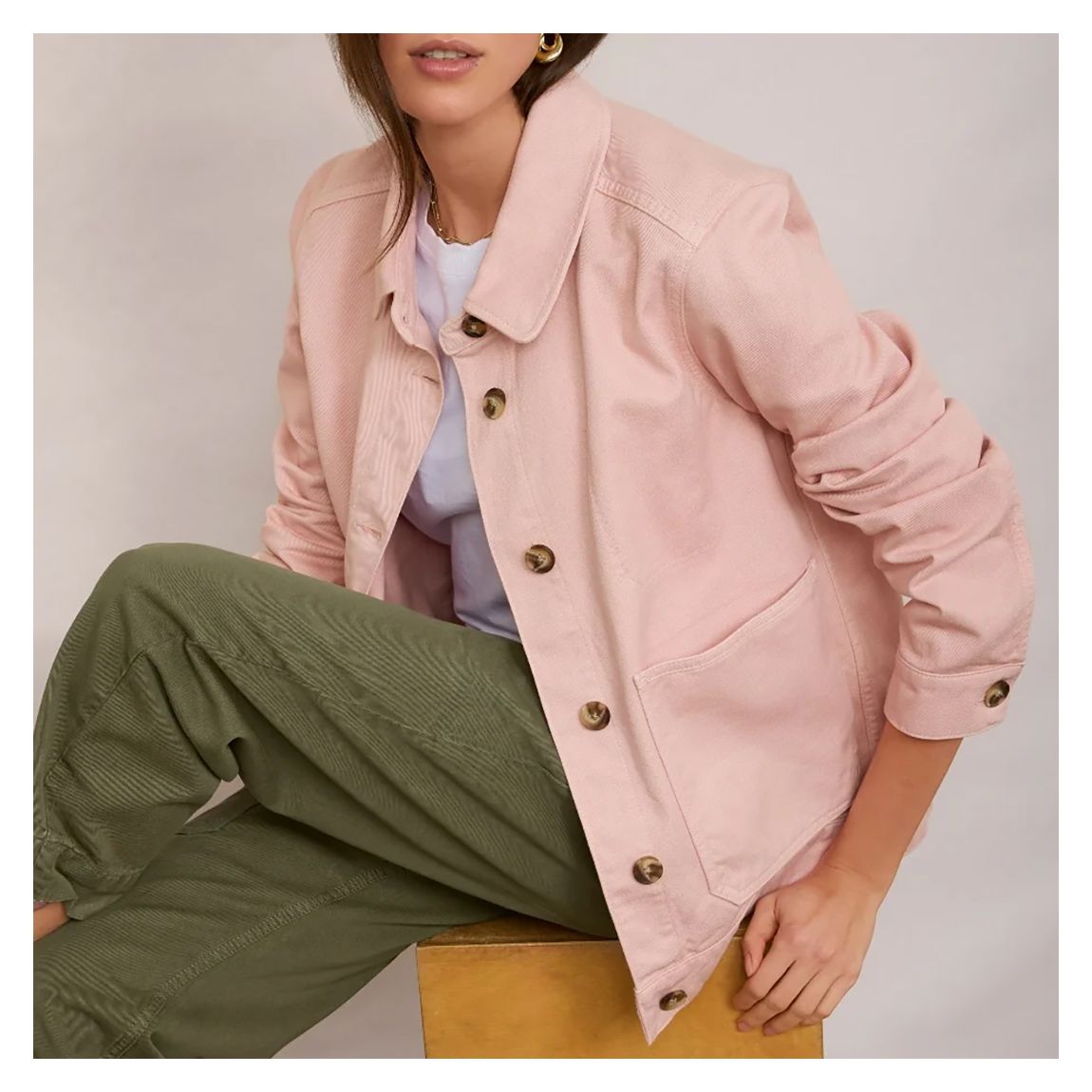 Pink Ada Denim Jacket main product photo