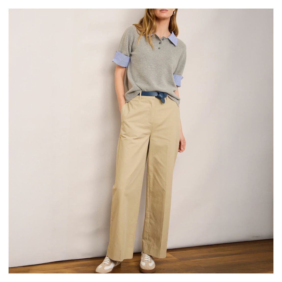 Beige DB X Wyse Cotton Blend Chino Trouser main product photo