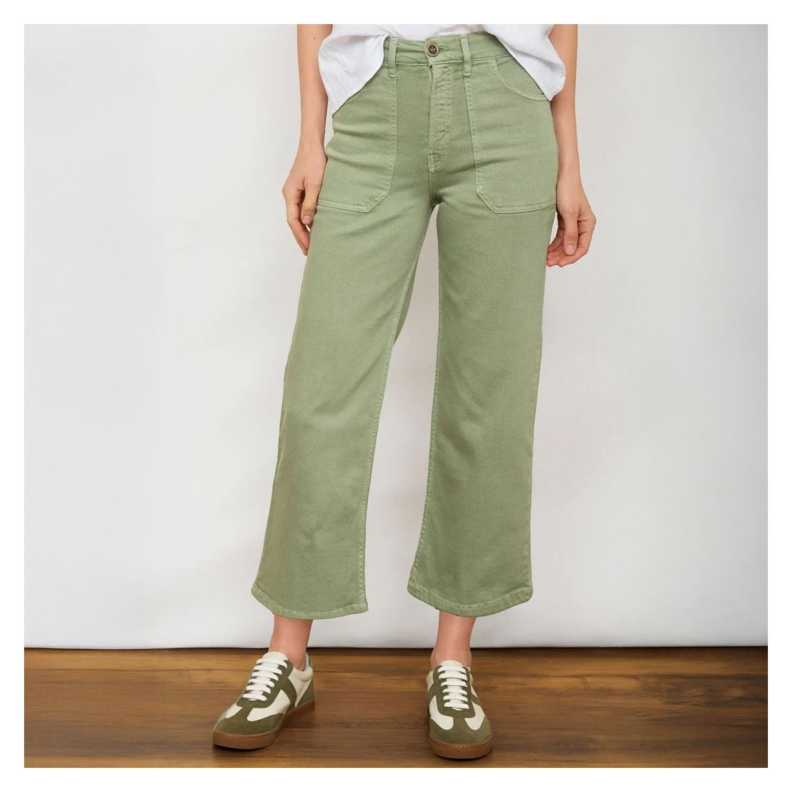 Sage Green Flossie Carpenter Flare Cropped Jean main product photo