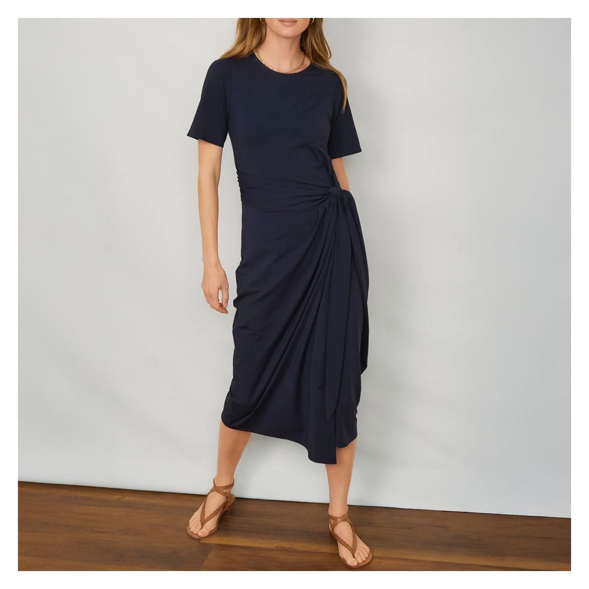 Navy DB X Wyse Jersey Wrap Dress main product photo