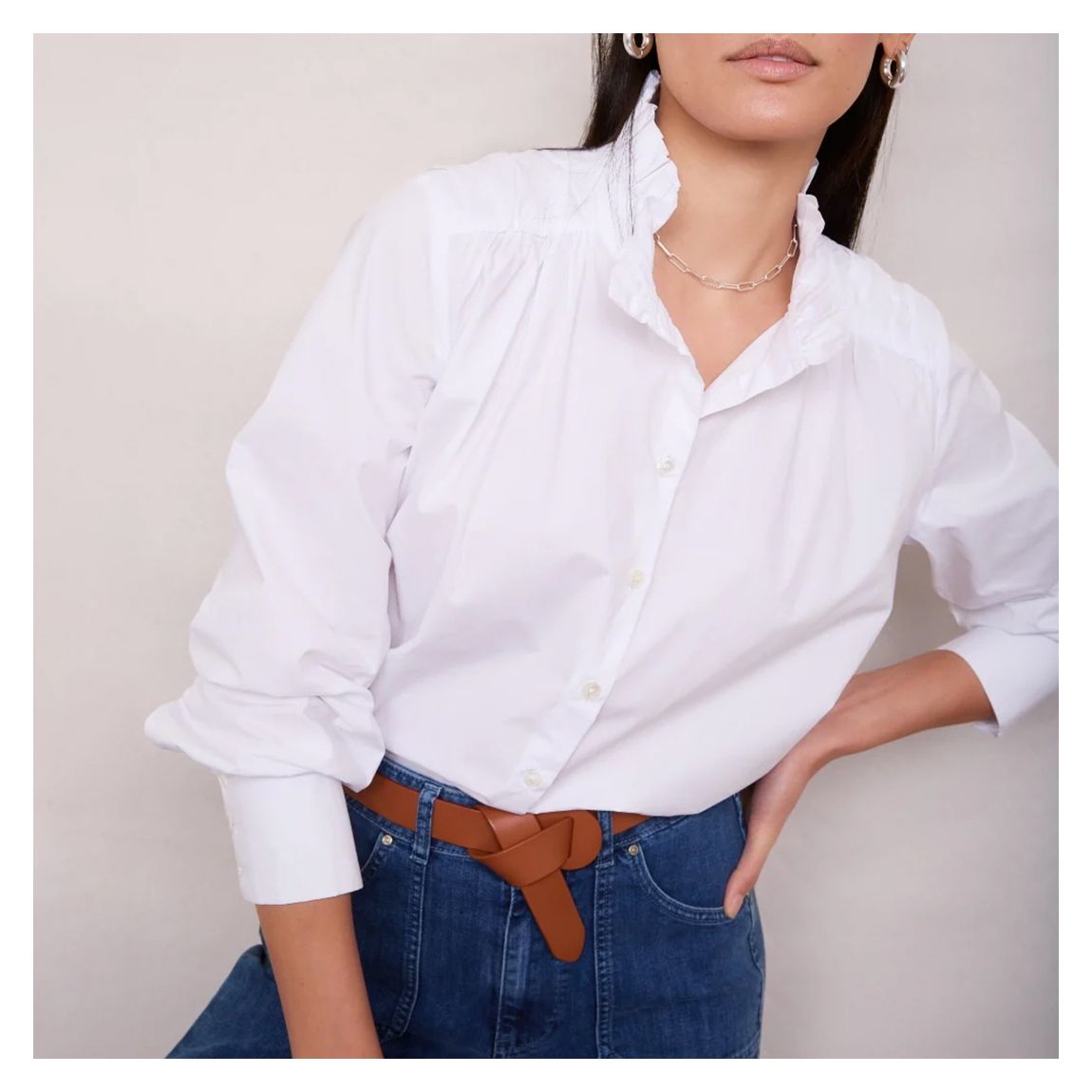 White Clemmy Cotton Shirt main product photo
