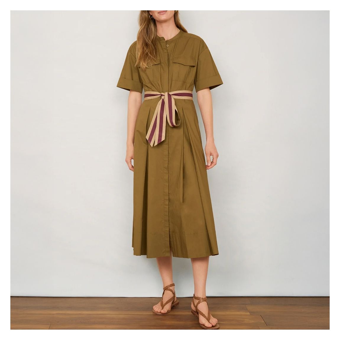 Khaki DB X Wyse Cotton Shirt Dress main product photo
