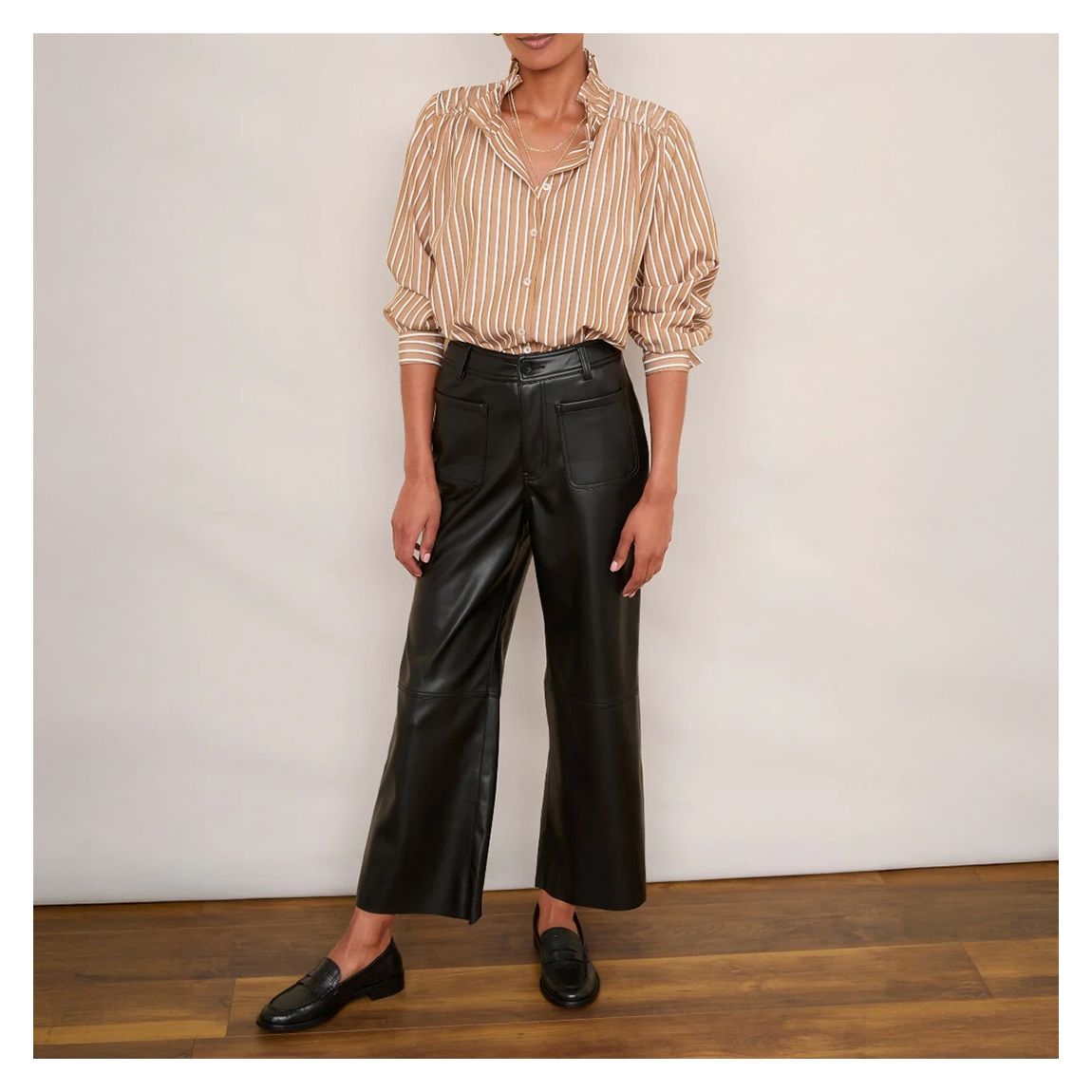 Black Jules Faux Leather Trousers main product photo