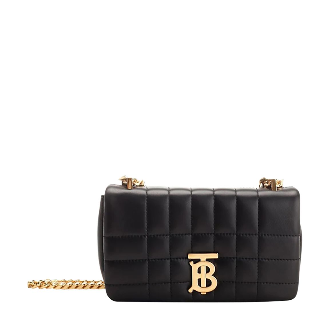 Black Leather & Gold Lola Quilling Burberry Shoulder Bag main product photo