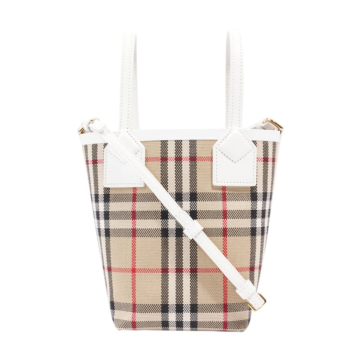 Beige & White London Burberry Small Tote Bag main product photo