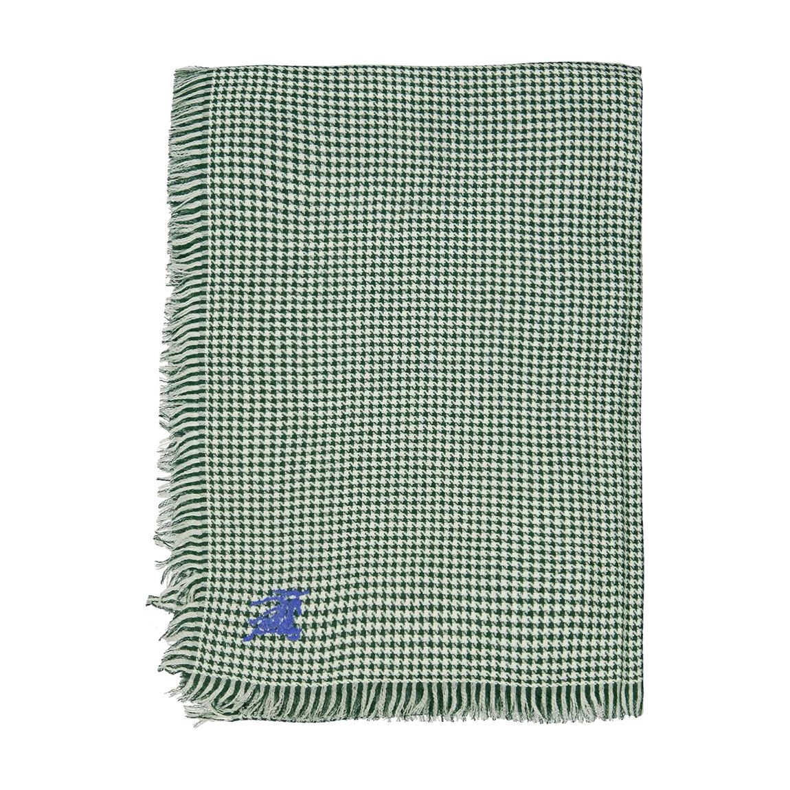 Green Houndstooth Patterned Eked Burberry Scarf main product photo
