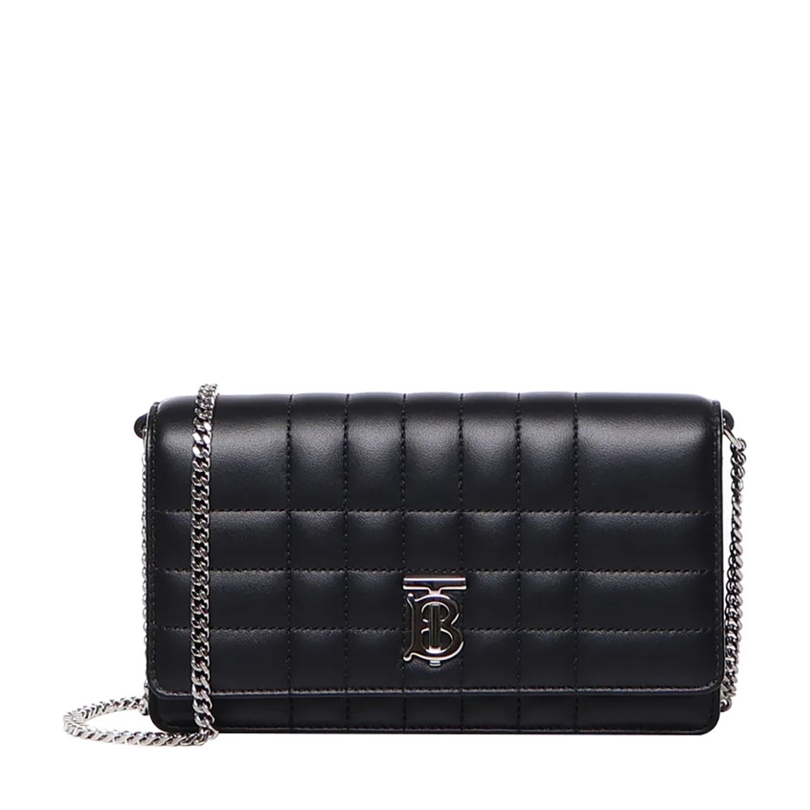 Black Leather & Silver Lola Burberry Clutch Bag main product photo