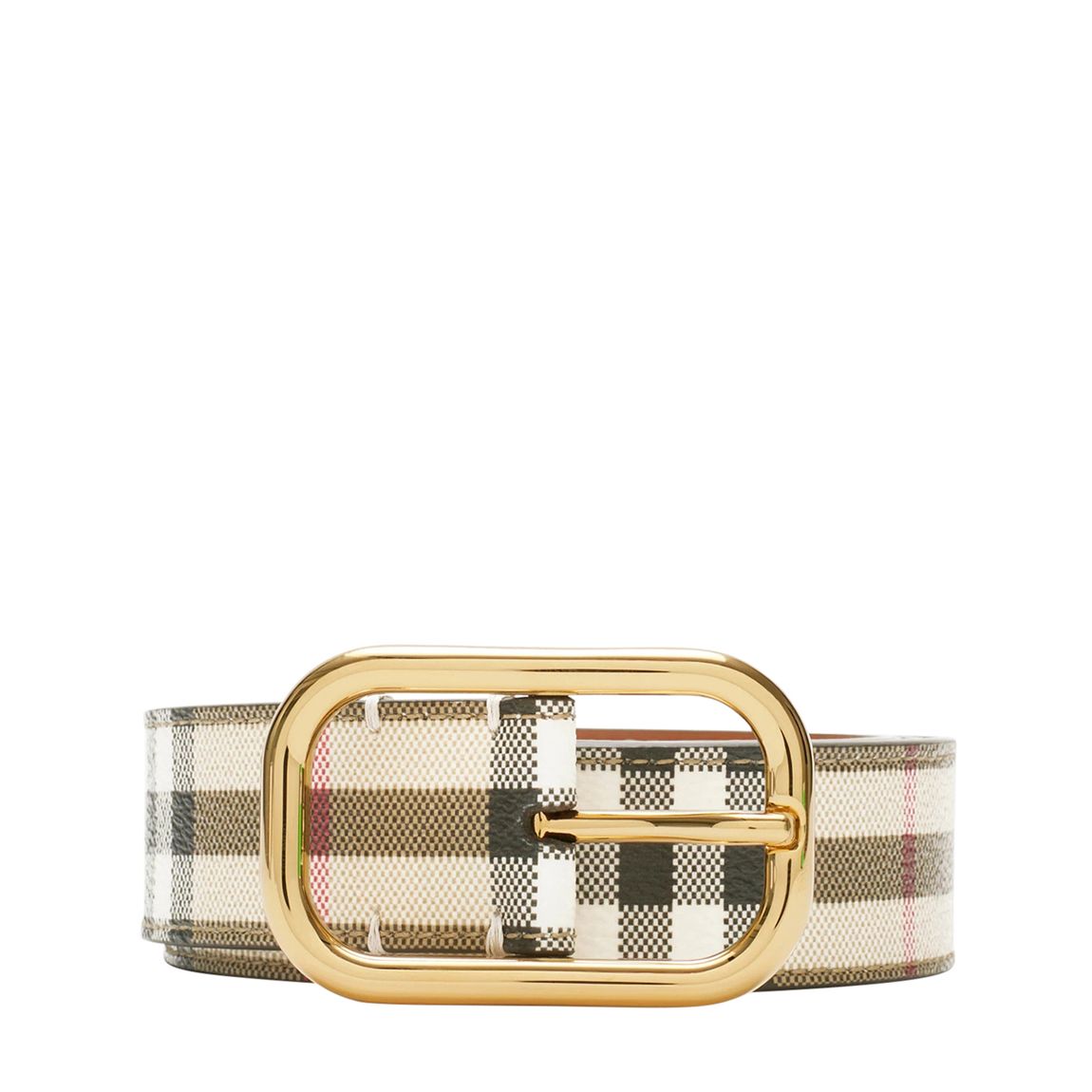 Brown & Gold Burberry Check Belt L main product photo