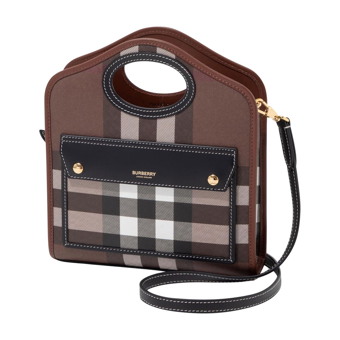 Dark Brown Birch Mn Pocket Burberry Handbag main product photo