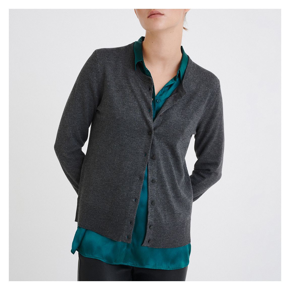 Dark Grey Rita Short Cardigan main product photo