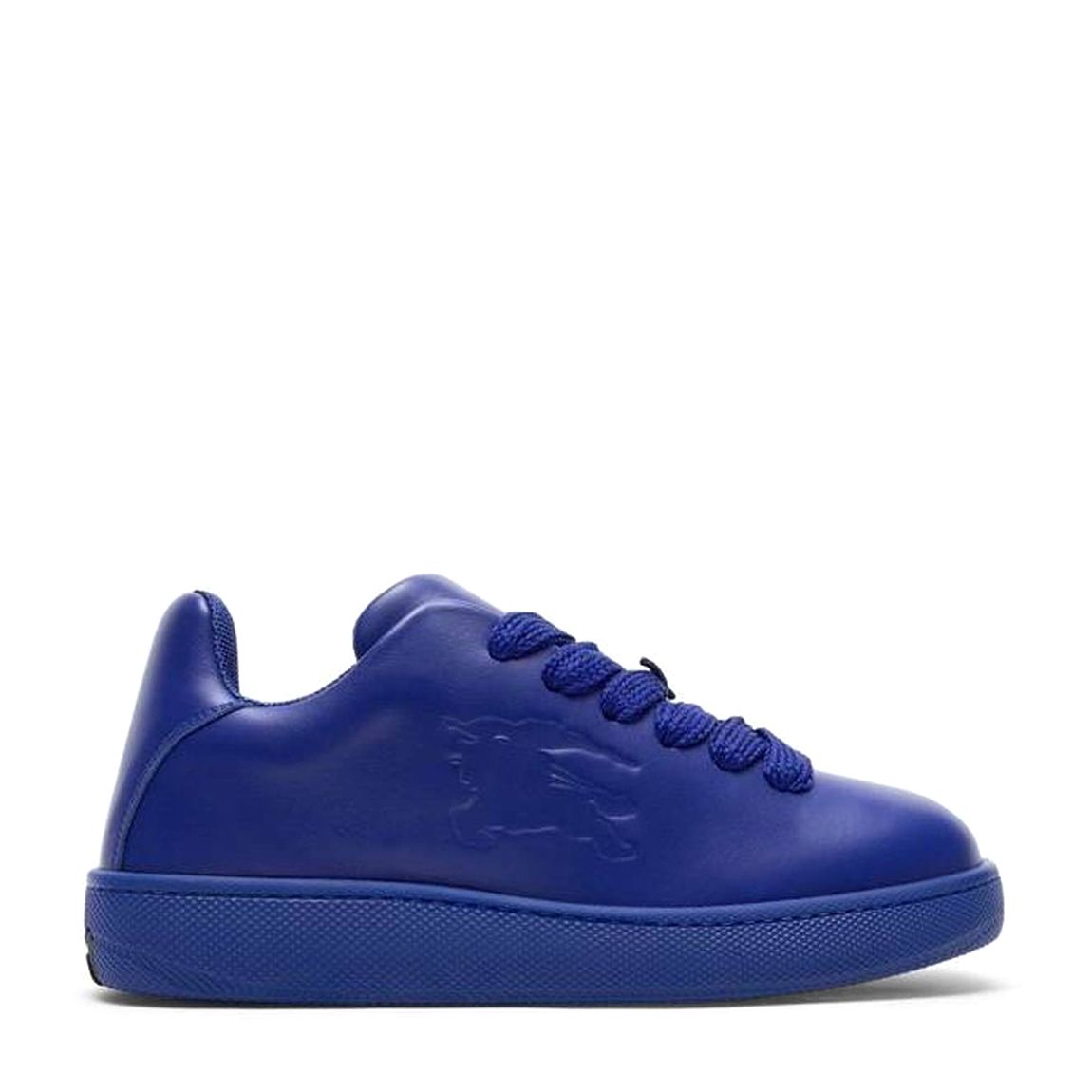 Burberry Leather Embossed Box Sneakers-Navy main product photo