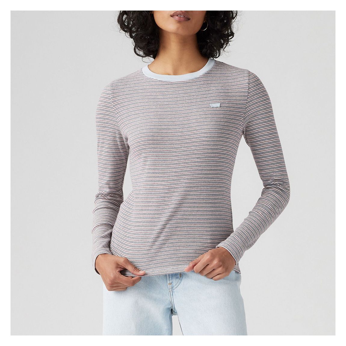 Grey/White Essential Stripe Top main product photo