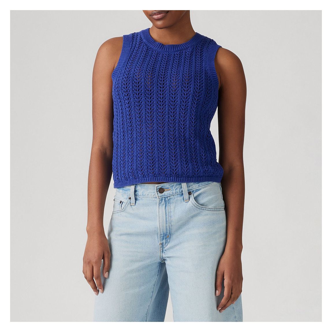 Royal Blue Sunrise Crochet Tank main product photo
