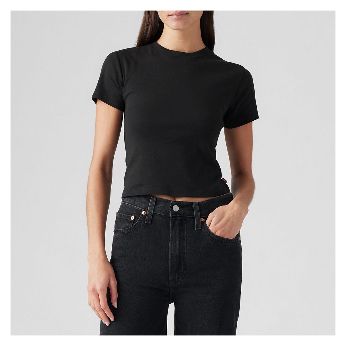 Black Crop Sporty T-shirt main product photo