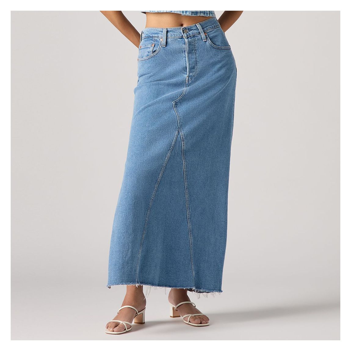 Blue Long Slit Skirt main product photo