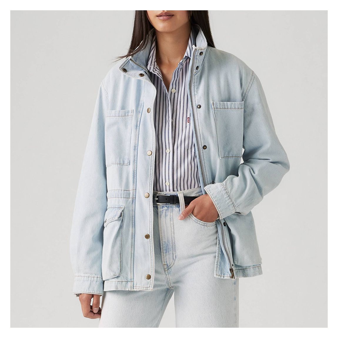 Light Blue Karlie Utility Jacket main product photo