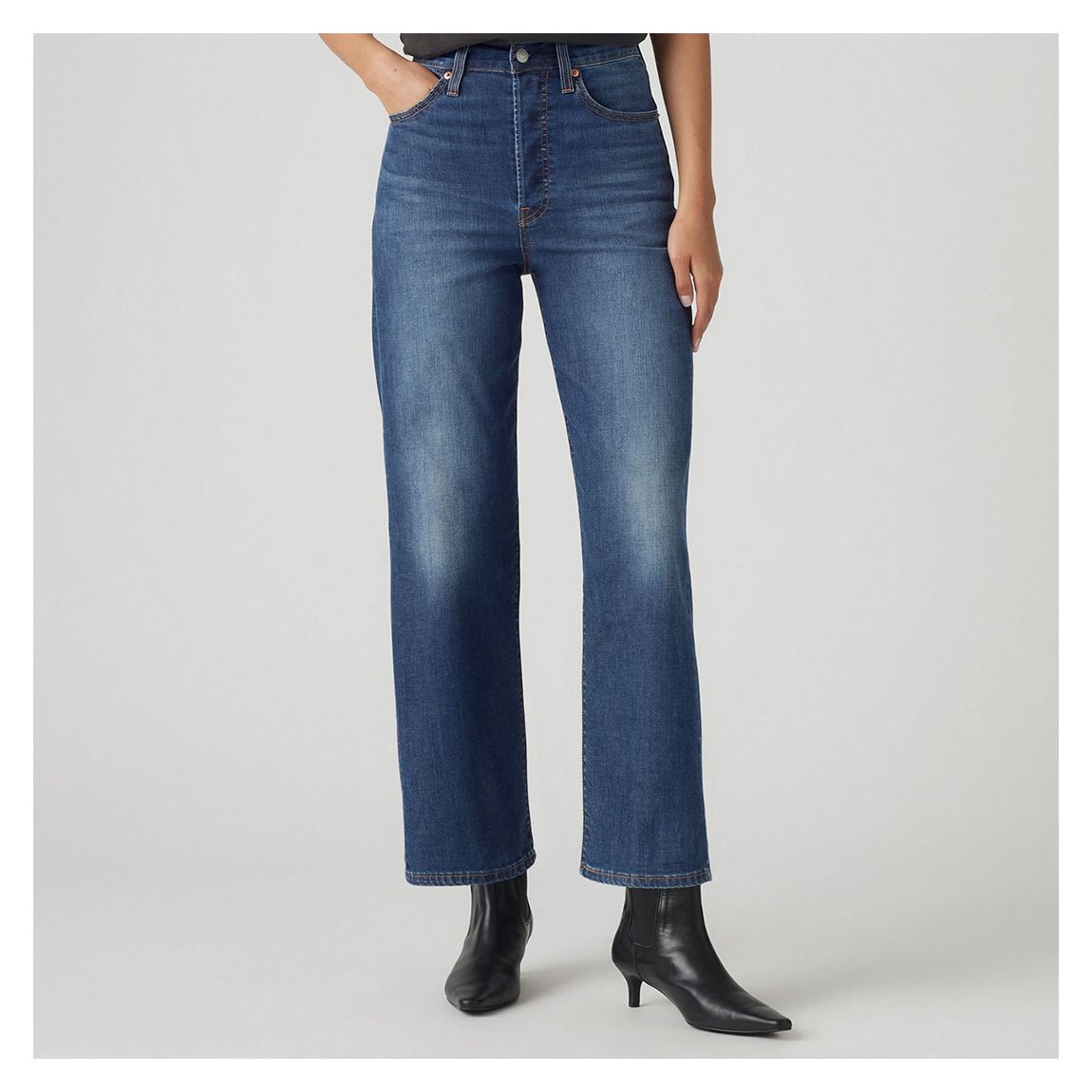 Indigo Ribcage Straight Ankle Jean main product photo