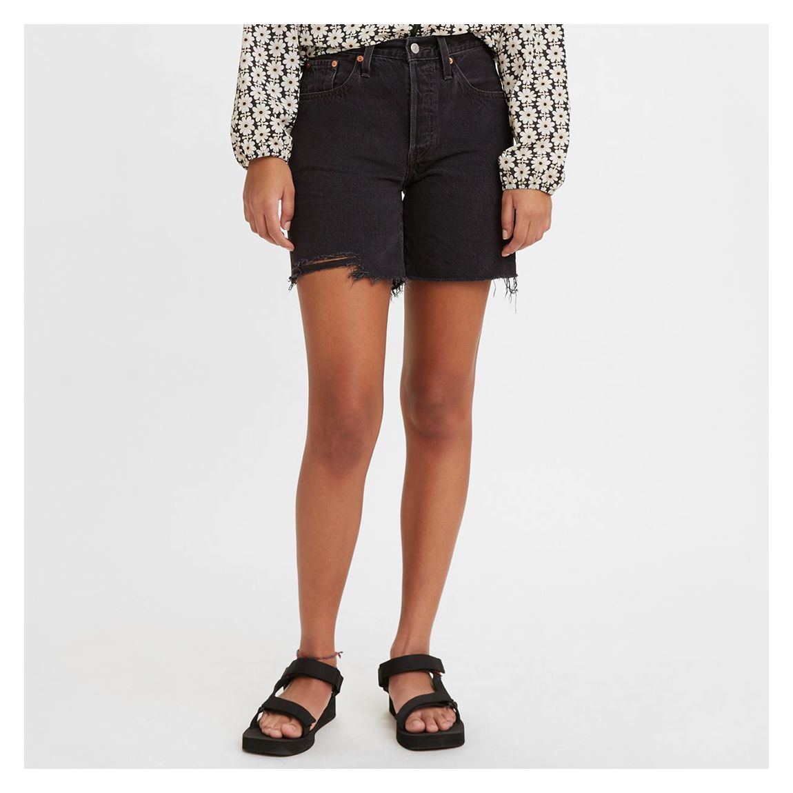 Black 501 Mid Thigh Short main product photo