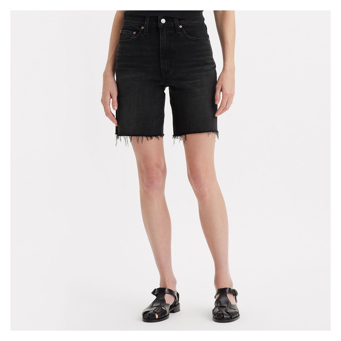 Black Ribcage Bermuda Shorts main product photo