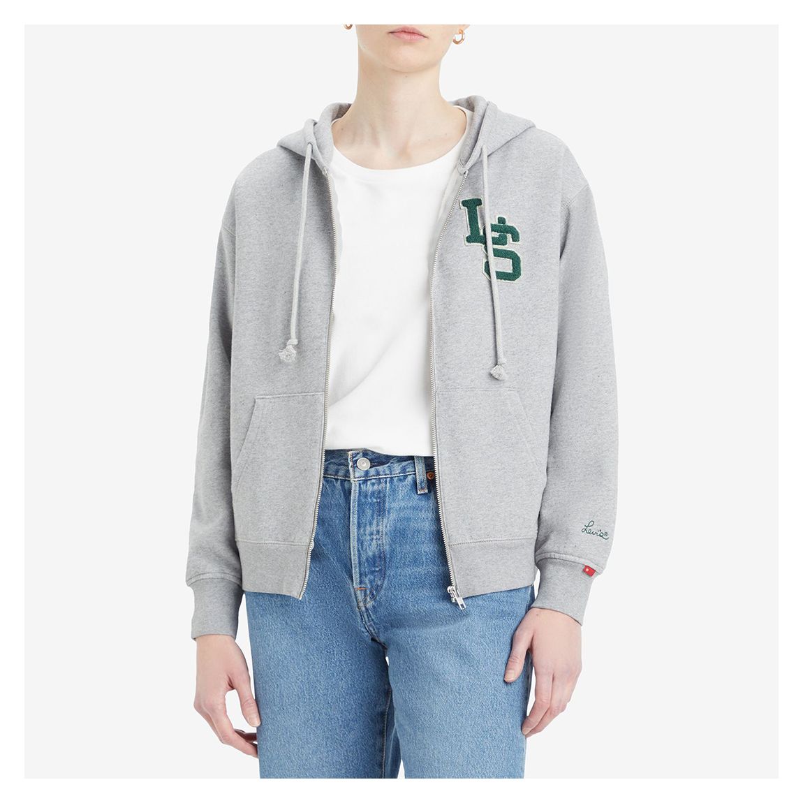 Grey Heritage Zip Hoodie main product photo