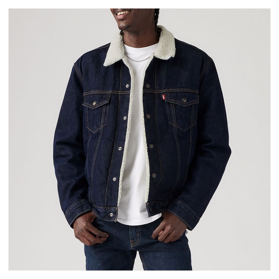 Indigo Sherpa Trucker Jacket main product photo