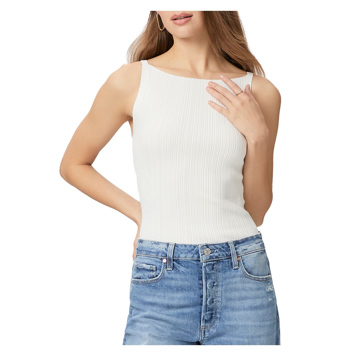 White Yuelia Knitted Vest main product photo
