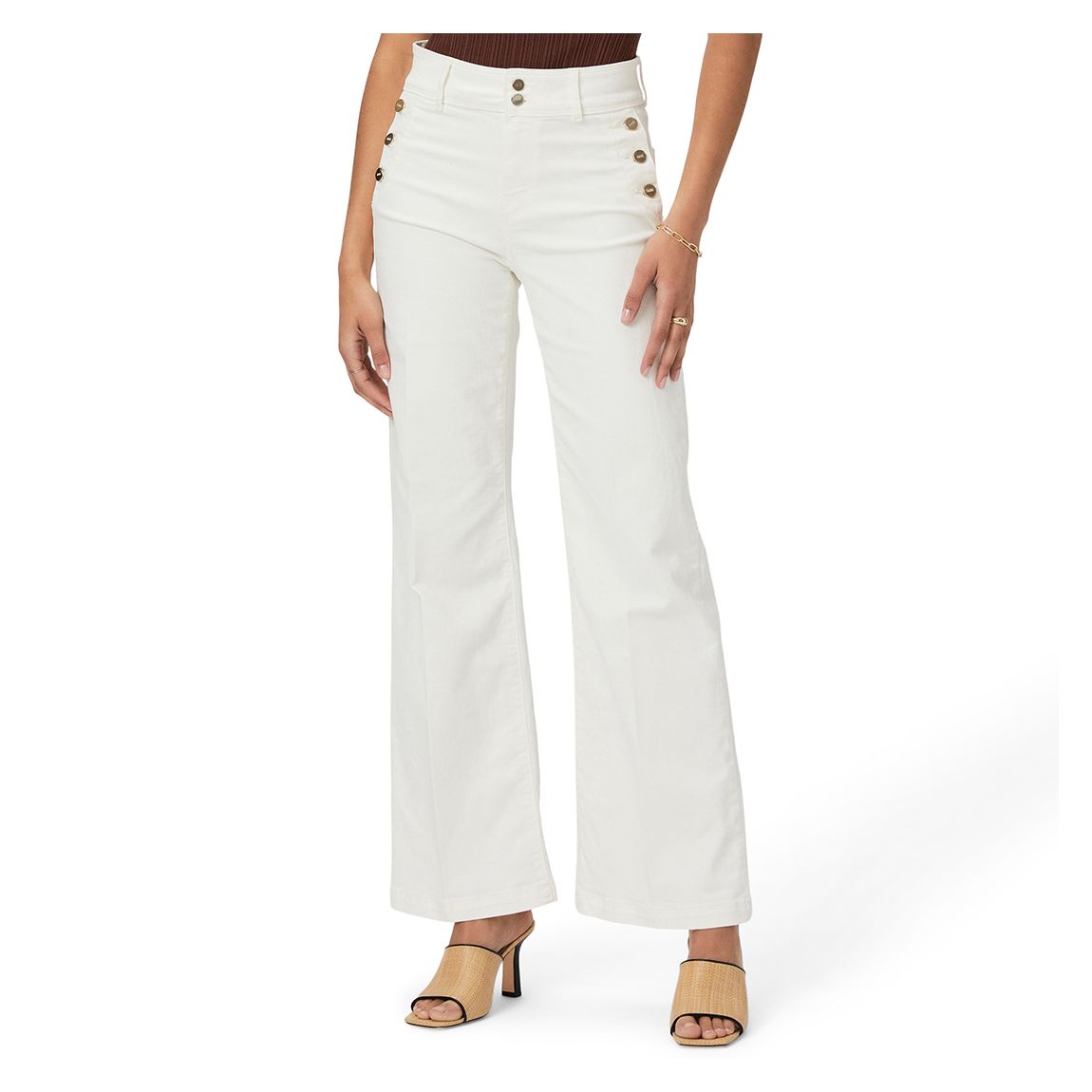 Ecru Aubrey Button Flare Jean main product photo