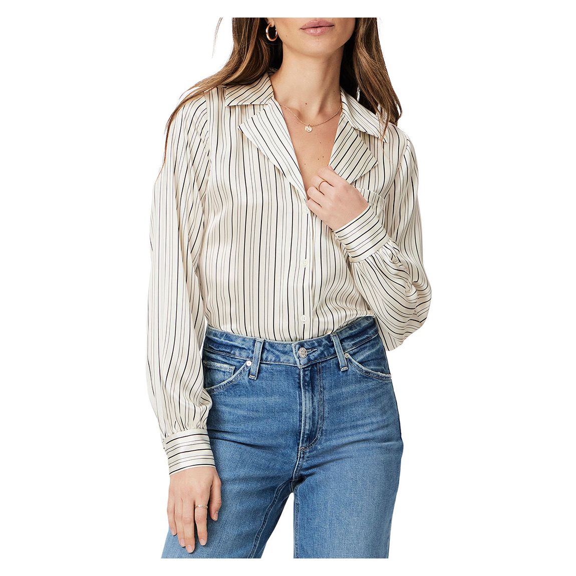White Stripe Capriana Silk Shirt main product photo