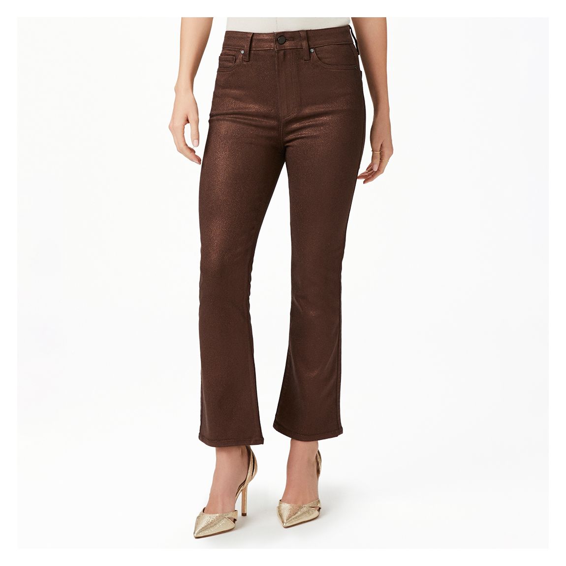 Bronze Coated Claudine Kick Flare Jean main product photo