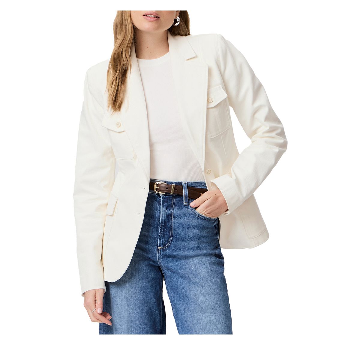 Ivory Romona Denim Blazer main product photo